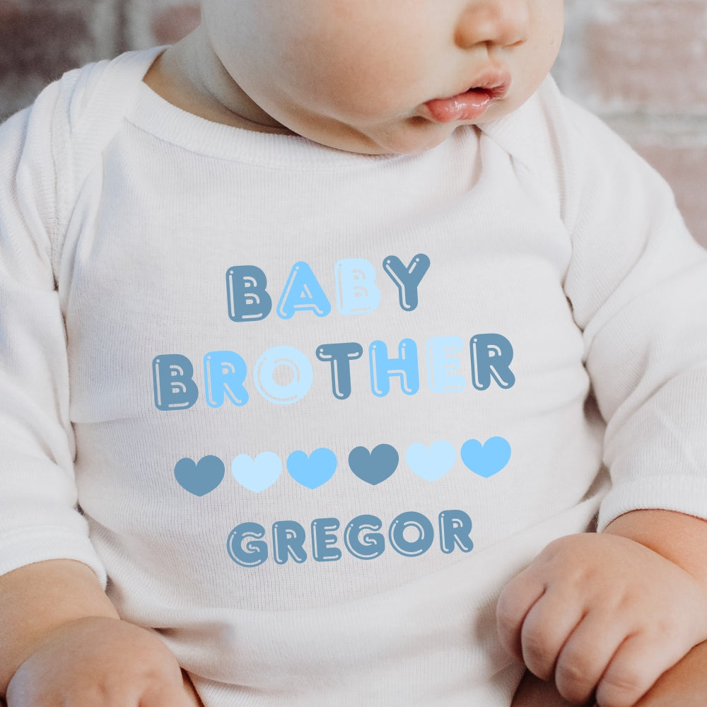 Baby Brother Baby Outfit: Bib, Vest, Baby Grow